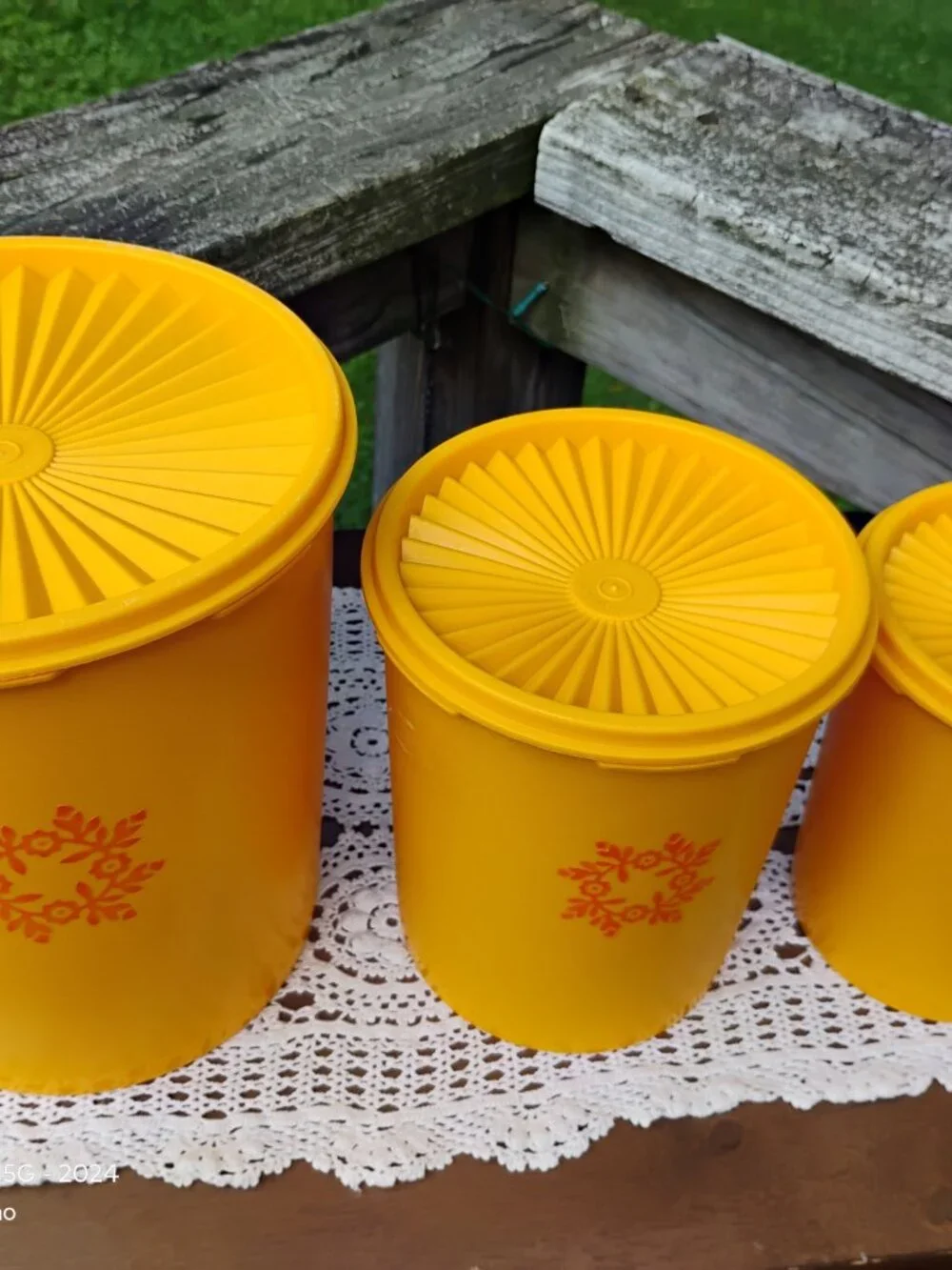 Servalier Canisters by Tupperware Set of 3 Golden Harvest Yellow vintage 1970s